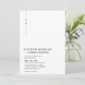 Einfache Minimalistische 3-Foto-Monogramm-Hochzeit Einladung (Stehend Vorderseite)