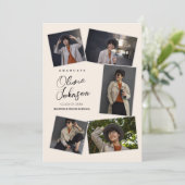 Einfache Minimalistische 6 Fotomaterial Beige Absc Ankündigung (Stehend Vorderseite)