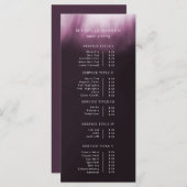 Einfache Minimalistische Abstrakt rosa Lila Preisl Menükarte (Vorne/Hinten)
