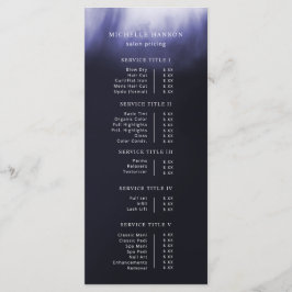 Einfache Minimalistische Abstrakte Blaue Lila Prei Menükarte