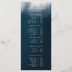 Einfache Minimalistische Abstrakte Foto Blaue Prei Menükarte