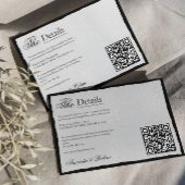 Einfache Minimalistische Angaben QR-Code in Schwar Begleitkarte