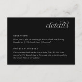 Einfache Minimalistische Angaben zur Hochzeitsinfo Begleitkarte (Vorderseite)