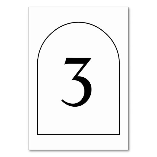 Einfache Minimalistische Arch Wedding-Tischnummer Tischnummer (Vorderseite)