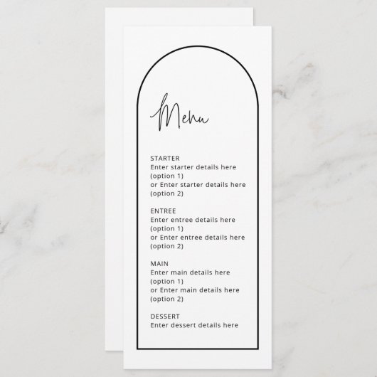 Einfache Minimalistische Arch Wedelkarte Einladung (Vorne/Hinten)