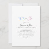 Einfache Minimalistische Aufdeckung des Geschlecht Einladung (Vorderseite)