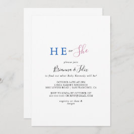 Einfache Minimalistische Aufdeckung des Geschlecht Einladung