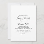 Einfache Minimalistische Babydusche Einladung (Vorderseite)