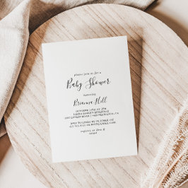 Einfache Minimalistische Babydusche Einladung