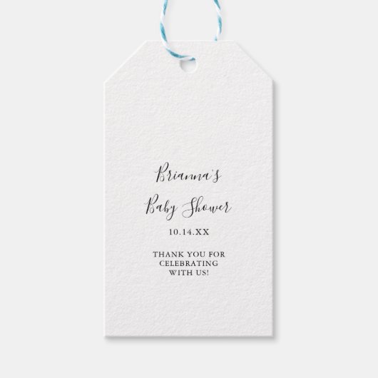 Einfache Minimalistische Babydusche Geschenkanhänger (Vorderseite)