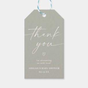 Einfache Minimalistische Babydusche Vielen Dank fü Geschenkanhänger