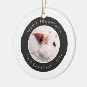 Einfache Minimalistische Baby's First Christmas Keramik Ornament (Links)