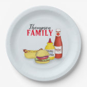 Einfache Minimalistische Barbeque Grilling Picnic Pappteller (Vorderseite)