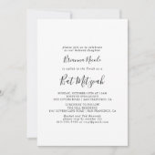 Einfache Minimalistische Bat Mitzvah Einladung (Vorderseite)