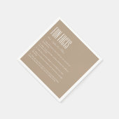 Einfache Minimalistische Beige Fun Fakten Hochzeit Serviette (Ecke)