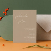 Einfache Minimalistische Beige Moderne Hochzeit Einladung