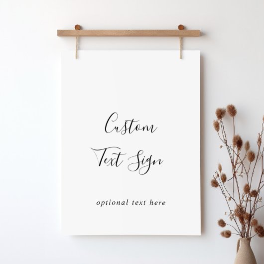 Einfache Minimalistische benutzerdefinierte Textsi Poster