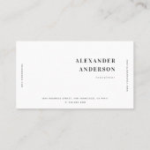 Einfache Minimalistische Berufliche Business Card Visitenkarte (Rückseite)