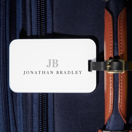 Einfache Minimalistische Bezeichnung für Monogramm Gepäckanhänger (Vorderseite Insitu 4)