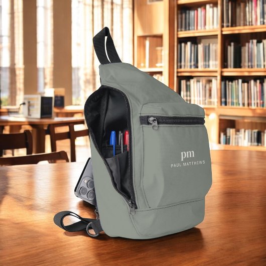 Einfache Minimalistische Bezeichnung für Sage Gree Crossbody Bag