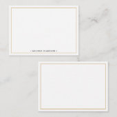 Einfache Minimalistische Bezeichnung für Schwarz u Mitteilungskarte (Vorne/Hinten)