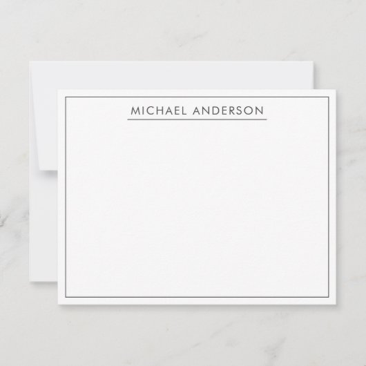 Einfache Minimalistische Bezeichnung mit Rahmen Mitteilungskarte (Vorderseite)