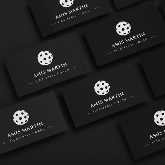 Einfache Minimalistische Black Pickleball Coach Visitenkarte