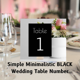 Einfache minimalistische BLACK Wedding Tischnummer