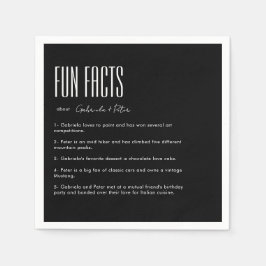 Einfache Minimalistische Black & White Fun Fakten  Serviette