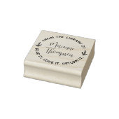 Einfache Minimalistische Blätter Script Round Libr Gummistempel (Stempel)