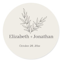 Einfache minimalistische Blatthochzeit