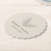 Einfache minimalistische Blatthochzeit Untersetzer (angewinkelt)