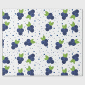 Einfache Minimalistische Blaubeere auf weißem Hint Geschenkpapier (Flach)