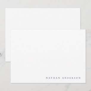 Einfache Minimalistische blaue Korrespondenz der M Mitteilungskarte