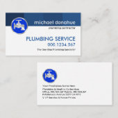 Einfache Minimalistische blaue Wasserleitungen Visitenkarte (Vorne/Hinten)