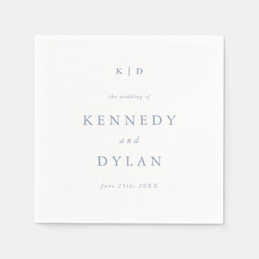 Einfache Minimalistische Blauer Hochzeitstiefel Serviette (Vorderseite)