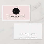 Einfache Minimalistische Blindpink- und Black-Busi Visitenkarte (Vorne/Hinten)