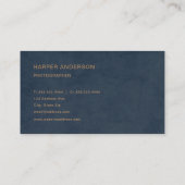 Einfache Minimalistische Blue Business Card Visitenkarte (Rückseite)