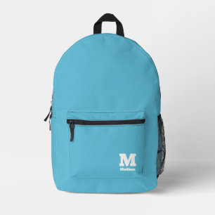 Einfache Minimalistische Blue Classic Monogramm-Be Bedruckter Rucksack
