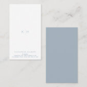 Einfache Minimalistische Blue Gray Visitenkarte (Vorne/Hinten)