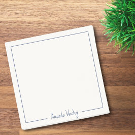 Einfache Minimalistische Blue Monogram, vollständi Post-it Klebezettel