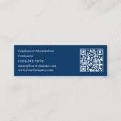 Einfache Minimalistische Blue & White-Initialen Mini Visitenkarte (Vorderseite)