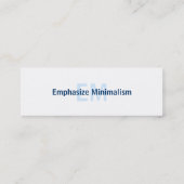 Einfache Minimalistische Blue & White-Initialen Mini Visitenkarte (Rückseite)