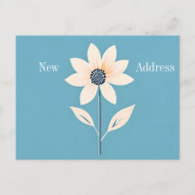 Einfache Minimalistische Blume auf Blue New Addres