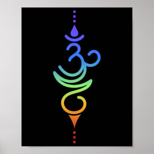 Einfache minimalistische Blumen Om Yoga Poster