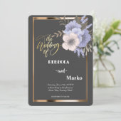 Einfache Minimalistische Blumen- und Goldrahmen-Ei Einladung (Stehend Vorderseite)