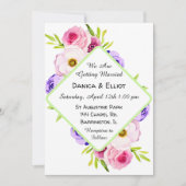 Einfache Minimalistische Blumenhochzeit Einladung (Vorderseite)