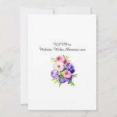 Einfache Minimalistische Blumenhochzeit Einladung (Rückseite)