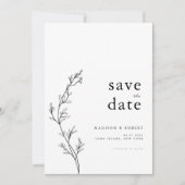 Einfache Minimalistische Blumenhochzeit speichern  Save The Date (Vorderseite)