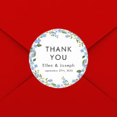 Einfache Minimalistische Blumenpraxis Vielen Dank  Runder Aufkleber